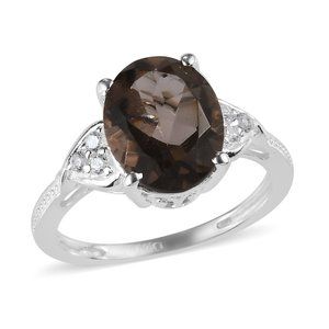Brazilian Smoky Quartz and Simulated Diamonds